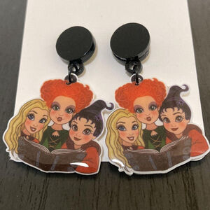 Hocus Pocus Sisterly Witch Love Halloween earrings